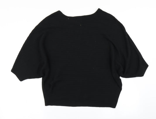F&F Womens Black Knit Basic T-Shirt Size 8
