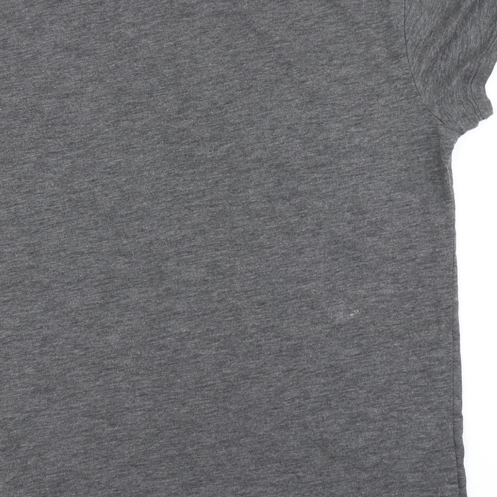 Womens UK Size 12 New Look Grey Basic T-Shirt