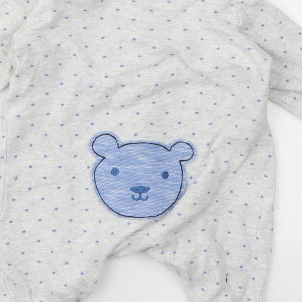 M Baby Grey Geometric Babygrow One-Piece Size 0-3 Months