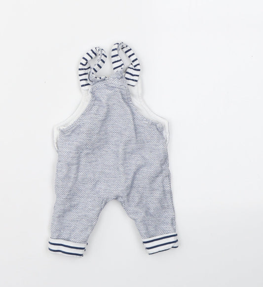F&F Boys Blue Striped Babygrow One-Piece Size 0-3 Months