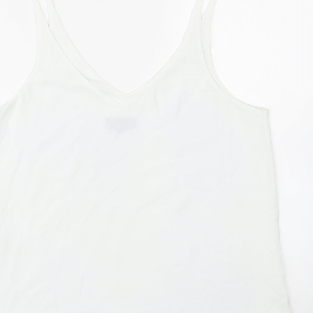 Womens UK Size 12 Topshop White Basic Tank