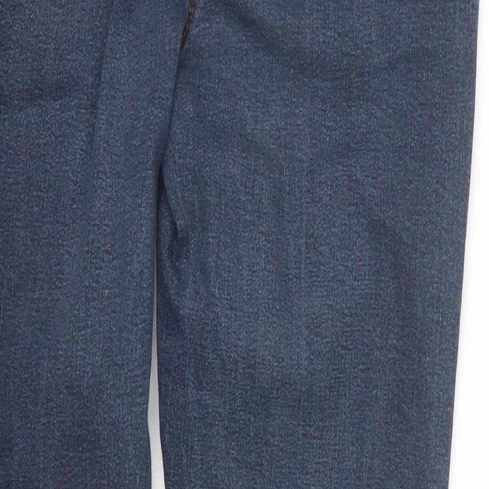 Brand and care label for M&Co women’s blue denim skinny jeans, size UK 10, 28-inch leg