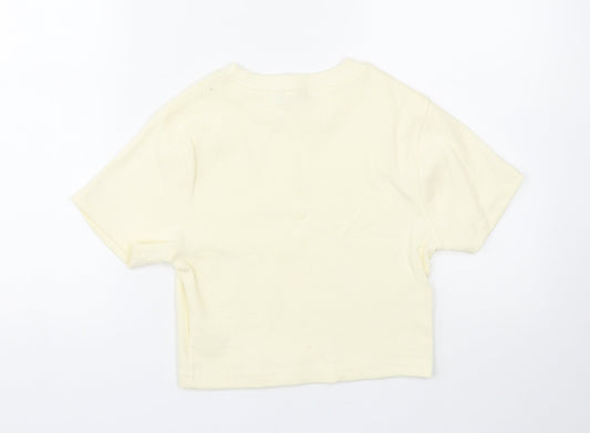 Nasty Gal Womens Yellow Cropped T-Shirt Size 8
