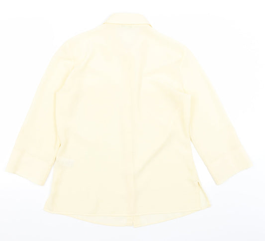 M&S Womens Yellow Basic Button-Up Size 12