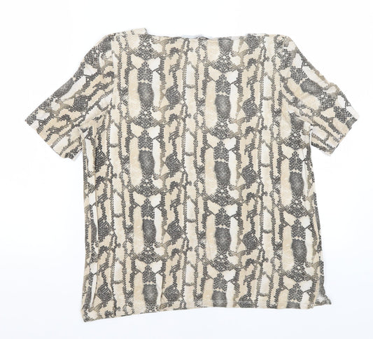 NEXT Womens Brown Animal Print Basic T-Shirt Size 14
