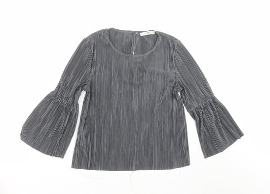 Womens UK Size S Mango Grey Basic Blouse
