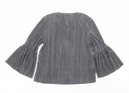 Womens UK Size S Mango Grey Basic Blouse