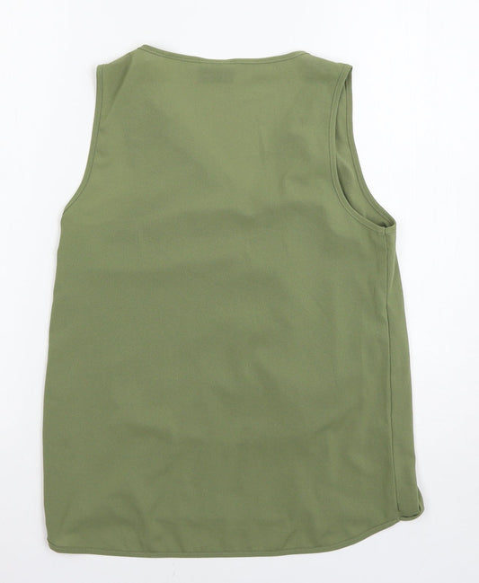 Womens UK Size XS villa Green Basic Tank