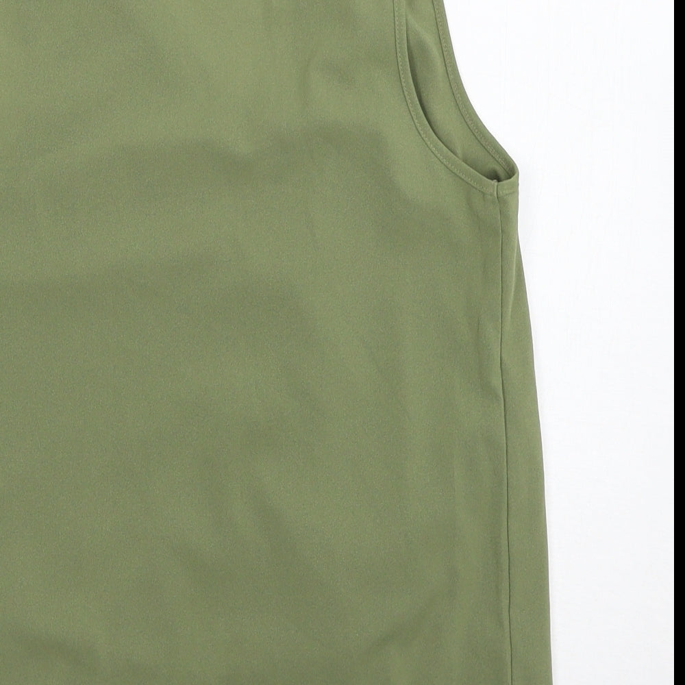 Womens UK Size XS villa Green Basic Tank
