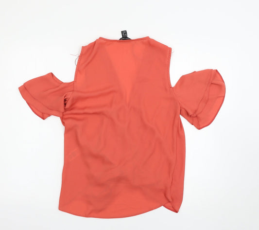 Womens UK Size 10 New Look Pink Basic Blouse