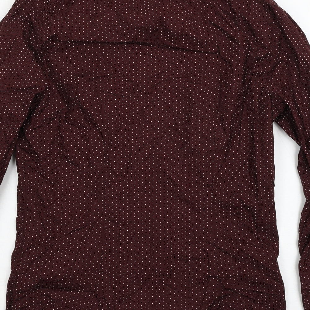 Brand and care label for F&F men’s purple button-up, size 14.5