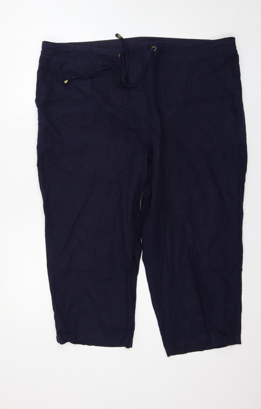 Additional front view of Bonmarché women’s blue trousers, size UK 22, 22-inch leg