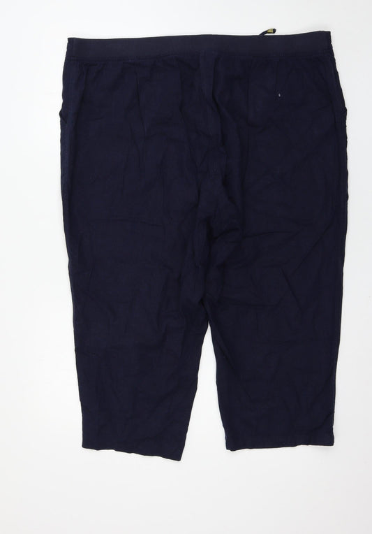 BM Mens Blue Trousers Size 22 L22 in