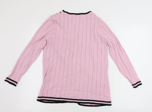 FRANK SAUL Womens Pink Cardigan Jumper Size L