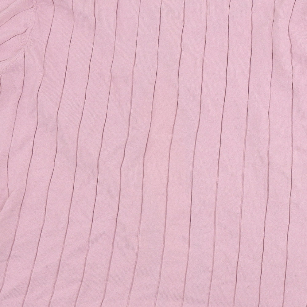 FRANK SAUL Womens Pink Cardigan Jumper Size L