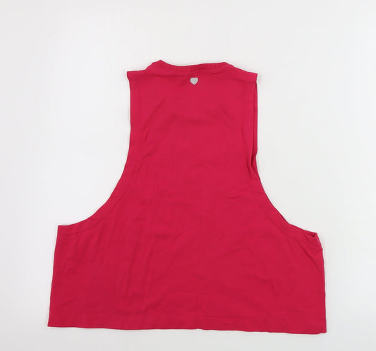 Womens UK Size XS PINK Pink Basic Tank