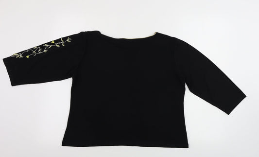 Back view of CMD women’s black basic t-shirt, size L