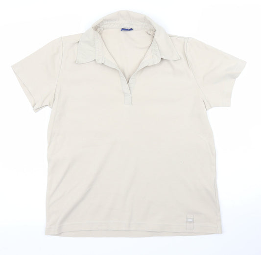 Womens UK Size L Cecil Beige Basic Polo