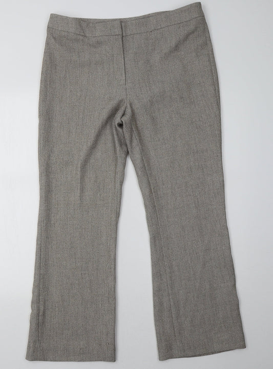 Additional front view of AMARANTO women’s beige trousers, size UK 14, 30-inch leg
