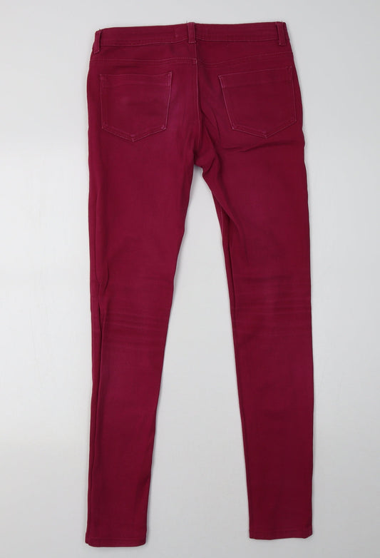 Womens UK Size 8 yesyes Regular Fit Skinny Pink Jeans