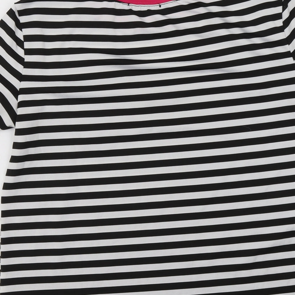 SheIn Womens White Striped Basic T-Shirt Size S