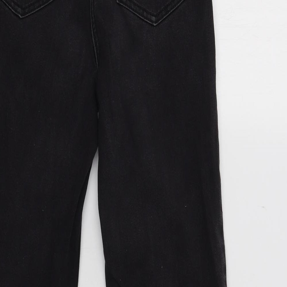 Brand and care label for Marks & Spencer women’s grey skinny jeans, size UK 8, 27-inch leg