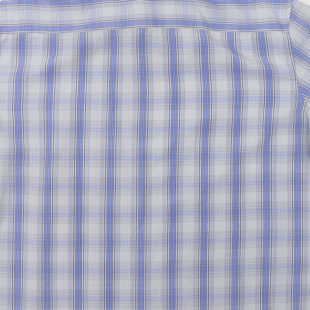 Thomas Na Mens Blue Check Button-Up Size XL