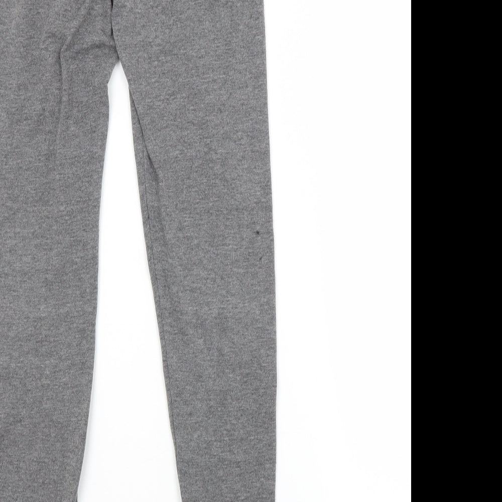 Brand and care label for H&M women’s grey jogger leggings, size UK 8
