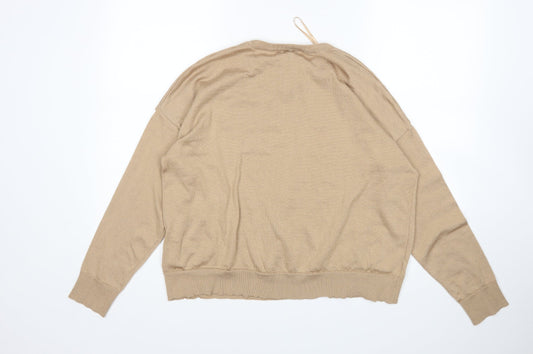 Womens UK Size L New Look Beige Pullover Jumper