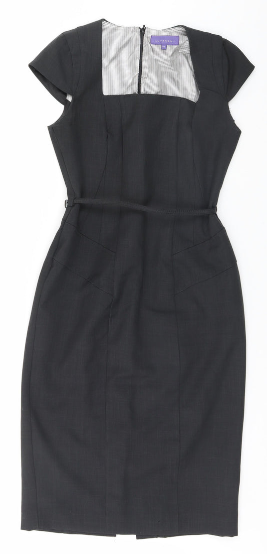 Additional front view of Autonomy women’s grey pencil dress, size UK 10
