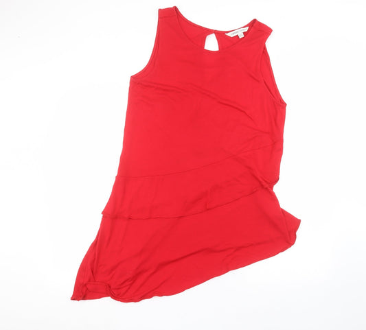 Additional front view of Capsule women’s red basic blouse, size UK 14