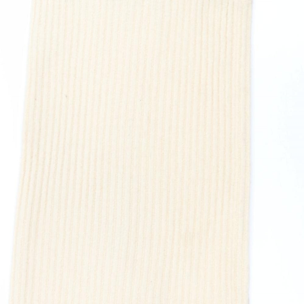 Brand and care label for Brave Soul women’s beige a-line skirt, size M