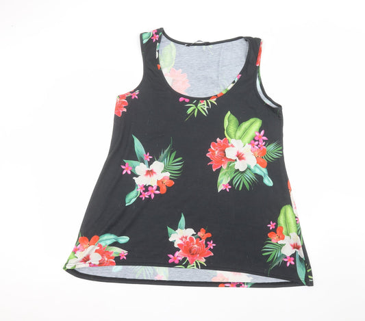 Additional front view of Capsule women’s black floral a-line, size UK 16