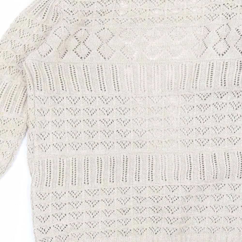 Womens UK Size 8 George Beige Cardigan Jumper