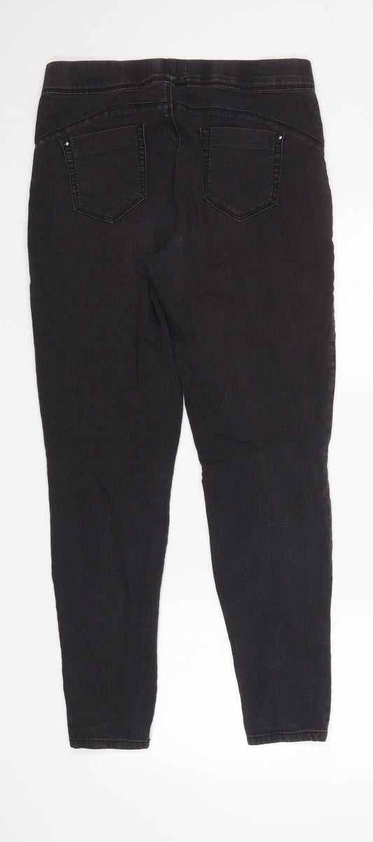 Denim & Co. Womens Black Tapered Jeans Size 14 L29 in