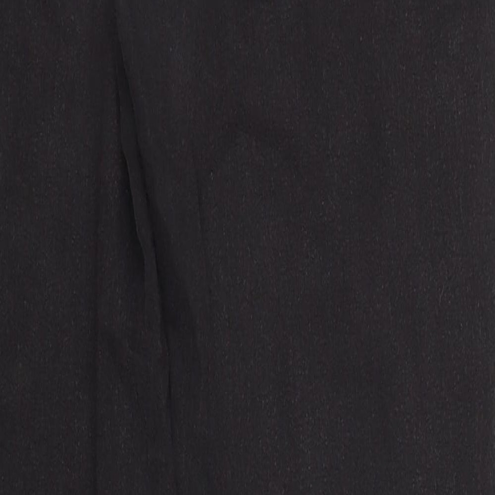 Brand and care label for Denim & Co. women’s black tapered jeans, size UK 14, 29-inch leg