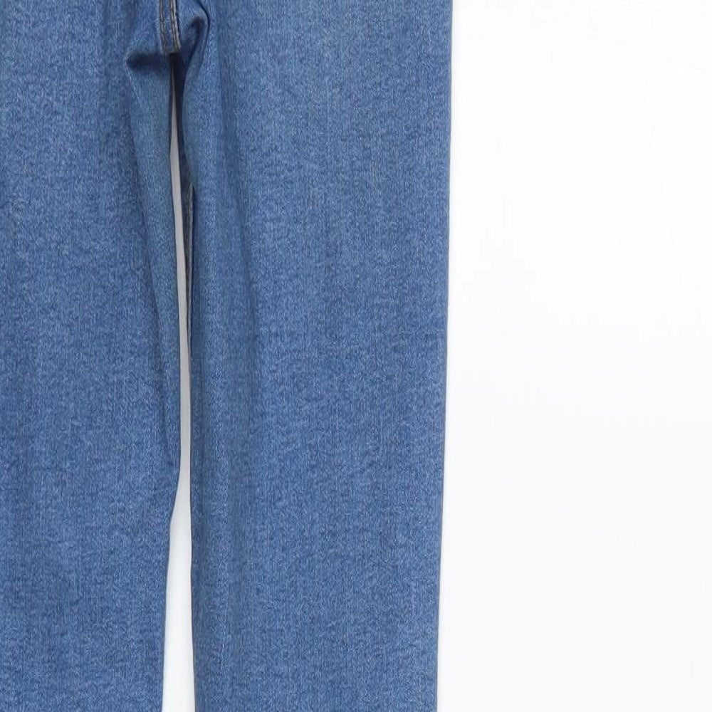 Brand and care label for Denim & Co. women’s blue tapered jeans, size UK 8, 29-inch leg
