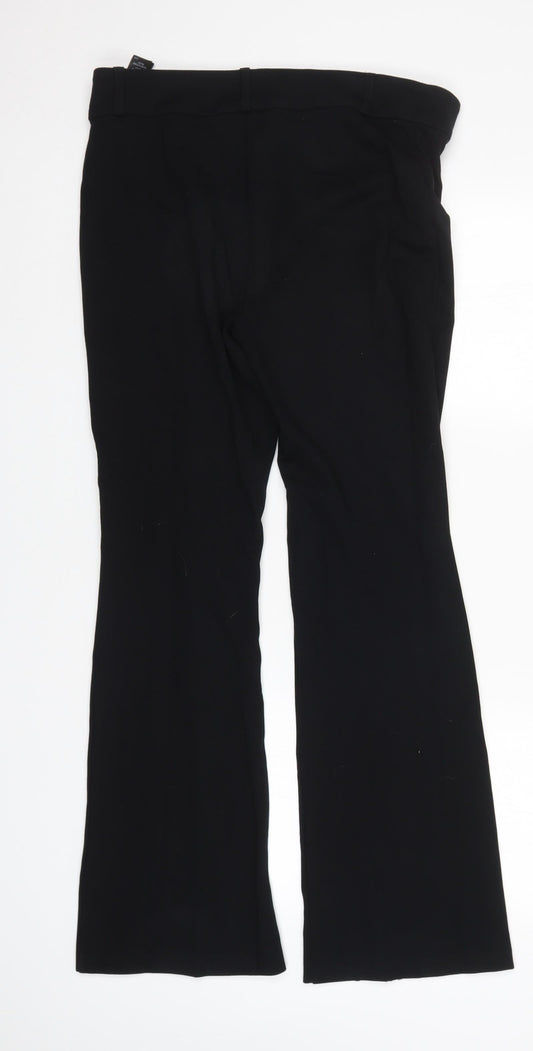 Womens UK Size 12 M&S Regular Fit Black Trousers