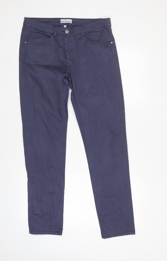 Womens UK Size 12 BLUE MOTION Regular Fit Skinny Blue Jeans