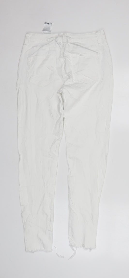 Additional front view of Yessica women’s white skinny jeans, size UK 6, 28-inch leg