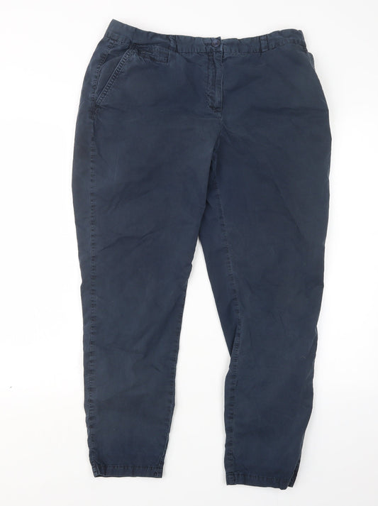 Womens UK Size 14 Marks and Spencer Regular Fit Blue Trousers