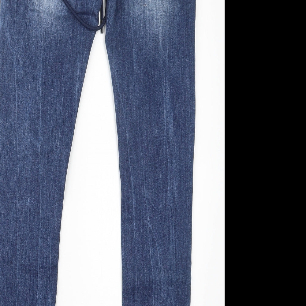 Womens UK Size XS Preworn Regular Fit Straight Blue Jeans