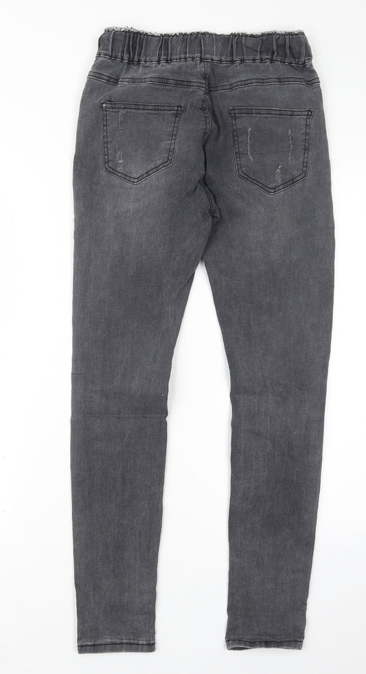 Womens UK Size XS Preworn Regular Fit Straight Grey Jeans