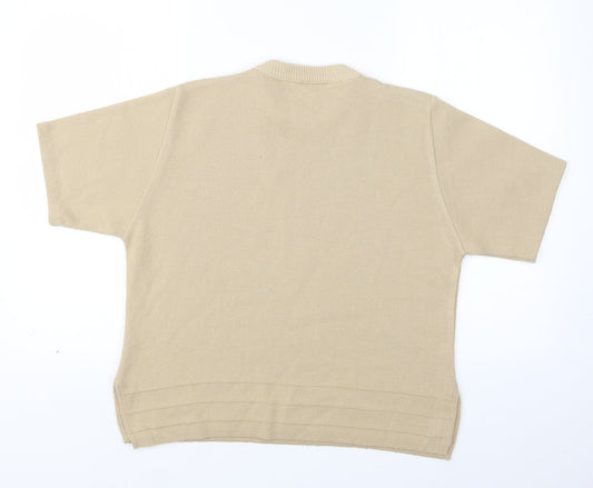 4 Me Womens Beige Knit Pullover Jumper Size M
