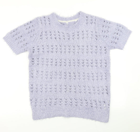 Additional front view of Anthology women’s purple knit jumper, size UK 12