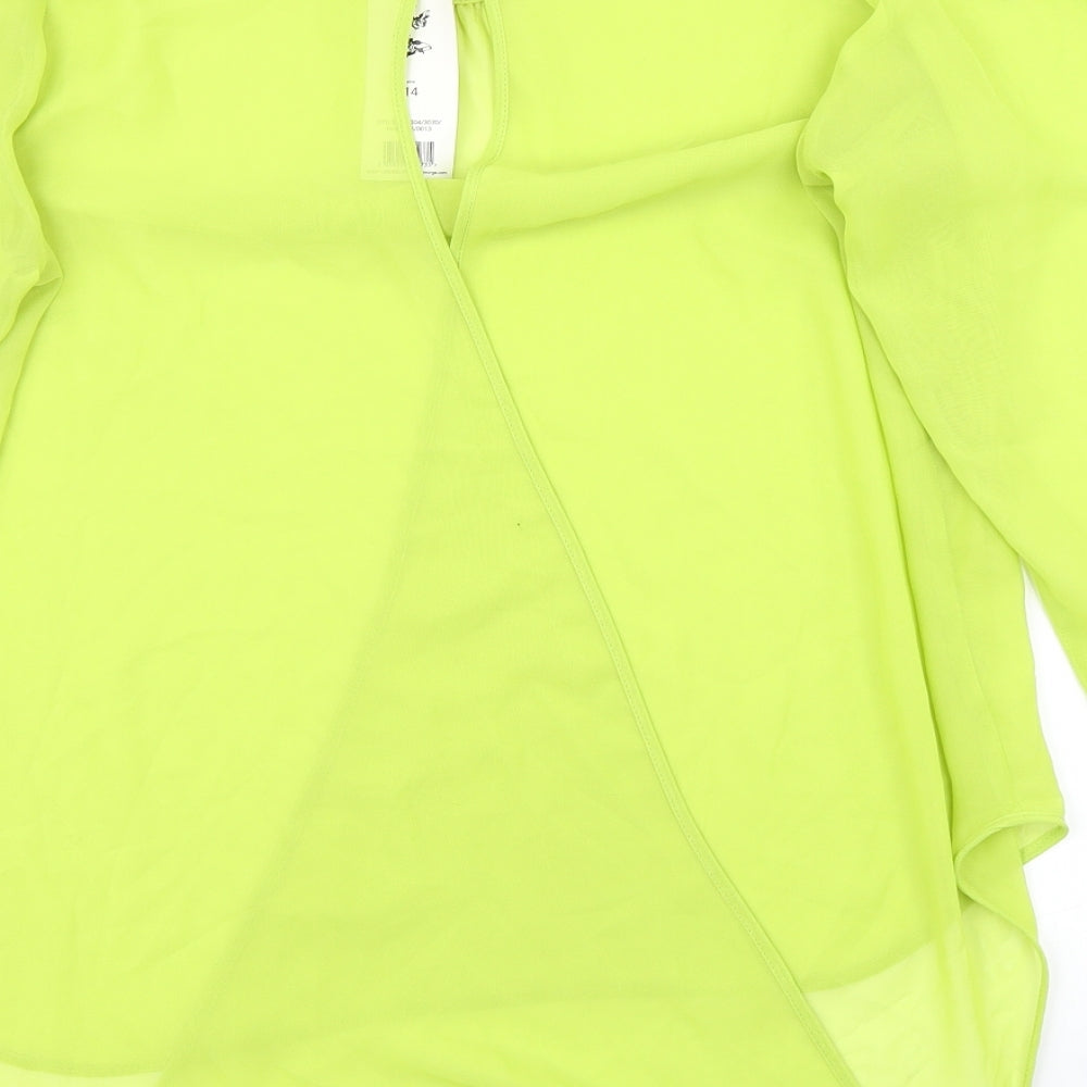 Womens UK Size 14 G21 Green Basic Blouse