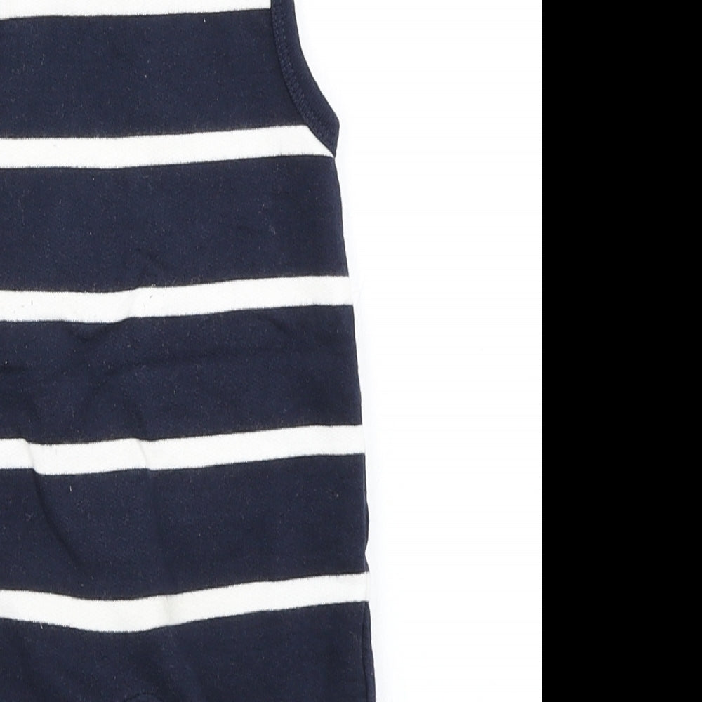 Junior J Boys Blue Striped Dungaree One-Piece Size Newborn