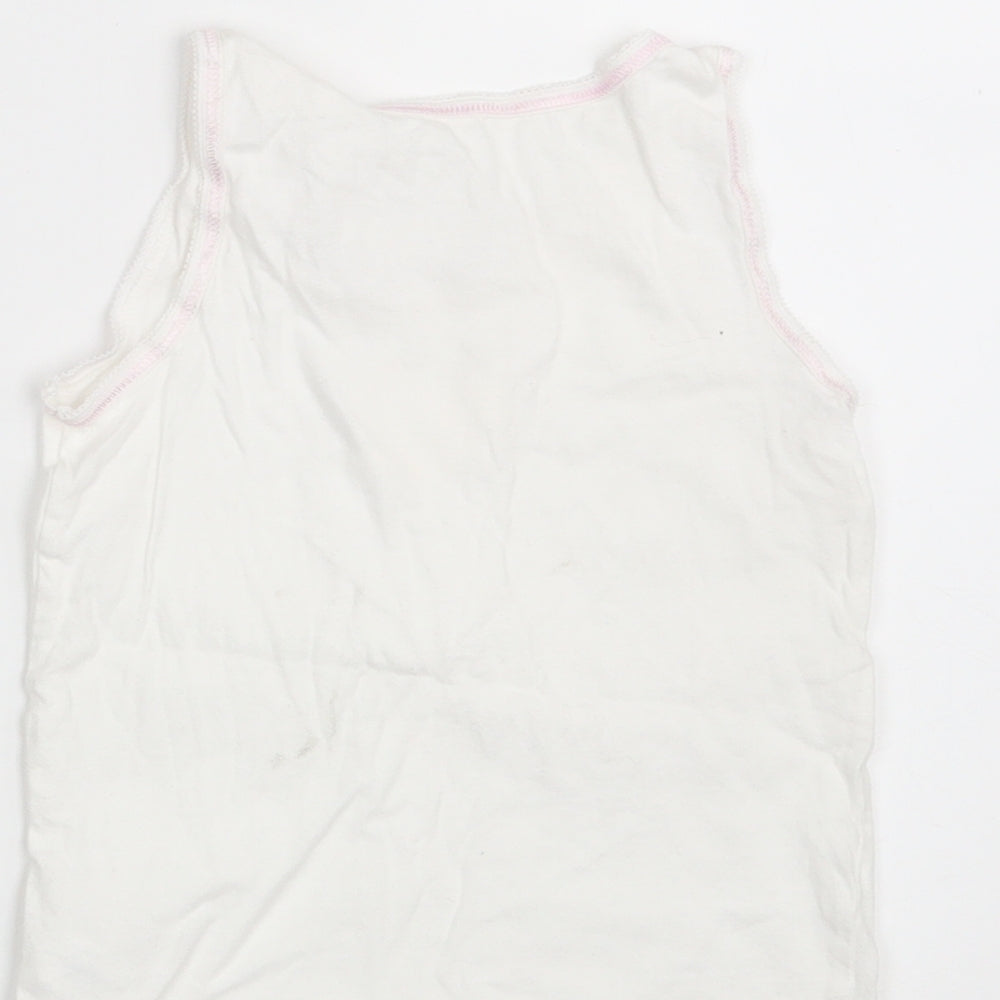 Preworn Girls White Camisole Tank Size 4-5 Years