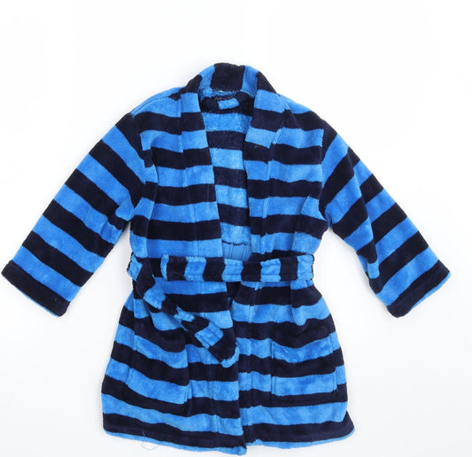 George Boys Blue Striped Robe Size 3-4 Years