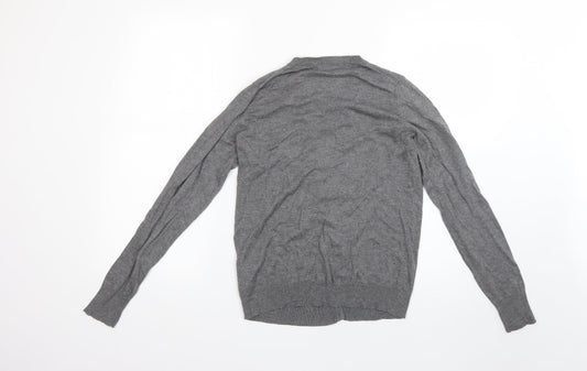 Womens UK Size S United Colors of Benetton Grey Cardigan Jumper